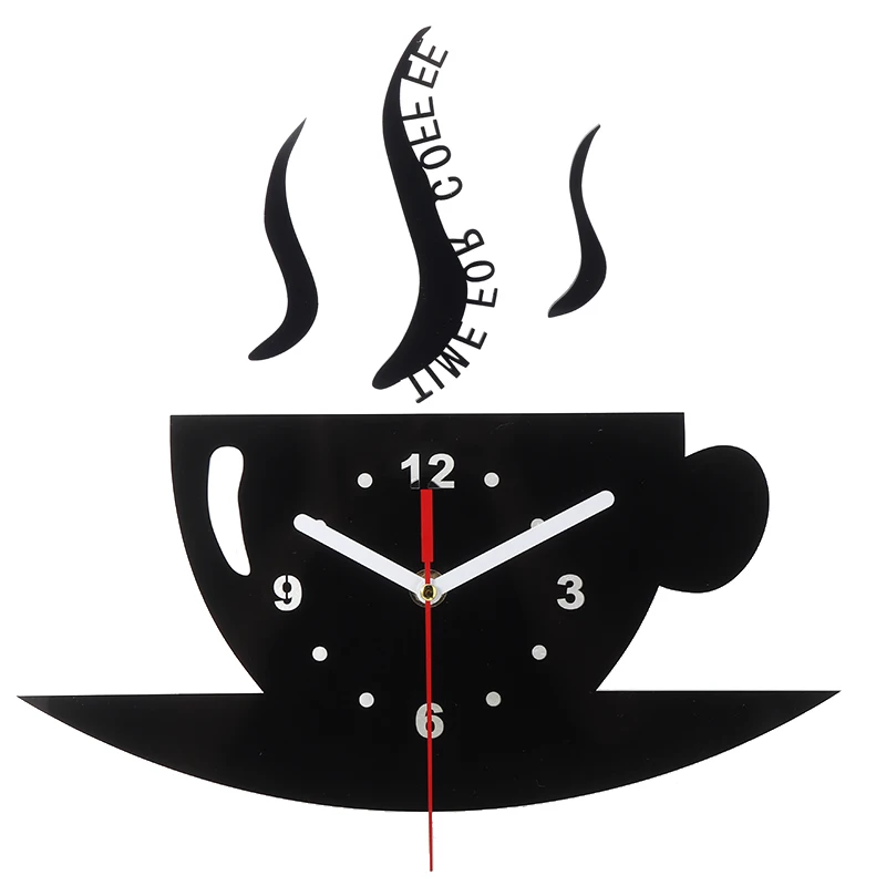 3D DIY настенные часы декоративные для кофе зеркальные наклейки креативные