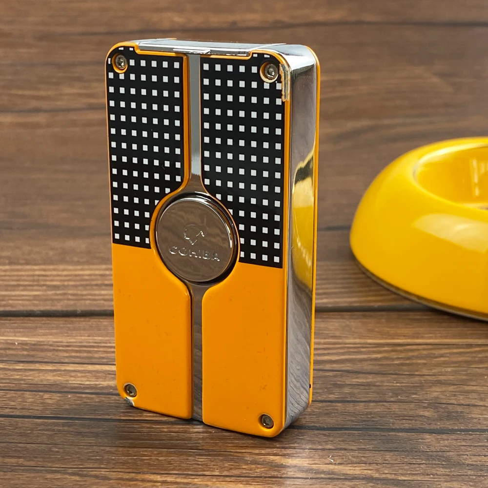 Cohiba металлическая зажигалка для сигар табака 3 фонарь струйное пламя