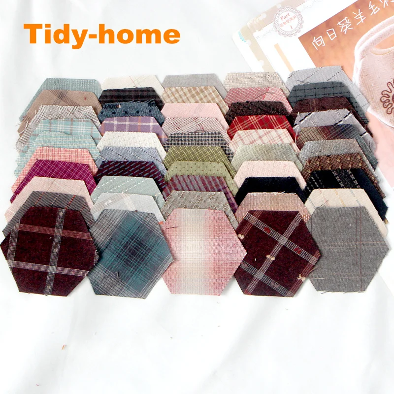 50 шт./лот Шестигранная окрашенная в пряжку ткань стиле пэчворк Длина по бокам 3 8