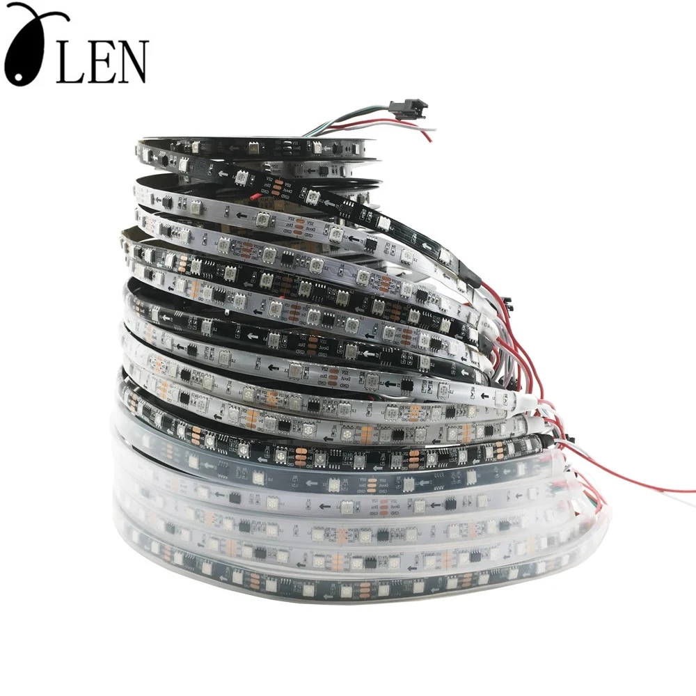 WS2811 DC12V цветных (RGB) светодиодных лент светильник ing 5050 SMD прибор приемно 1 м 2 3 4 5 30 48