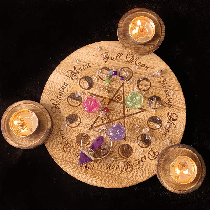 

Five star wooden candlestick ornaments Candlestick design and development of Tarot supplies Candlestick ornaments
