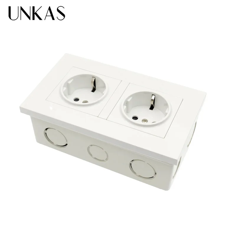 UNKAS высокое качество двойная розетка 146 мм * 86 настенная с заземлением 16А стандарт