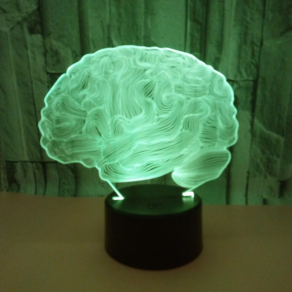 3d-лампа с иллюзией головного мозга светодиодный оптический светильник 16 цветов