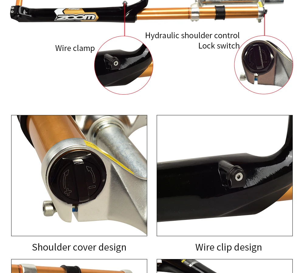 Тайваньская ZOOM подвесная Вилка передней оси DH передняя вилка дисковый тормоз 26