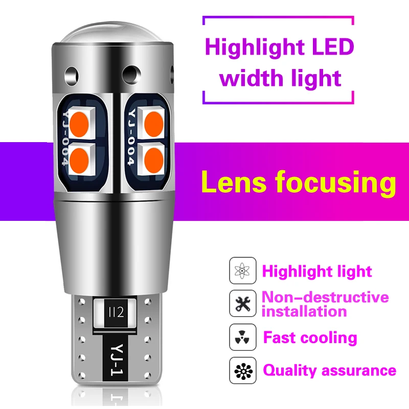 2x автомобильная лампа t10 w5w 3030 10smd для Toyota Corolla Avensis Yaris Rav4 Auris Hilux Prius Camry Celica C HR Ipsum