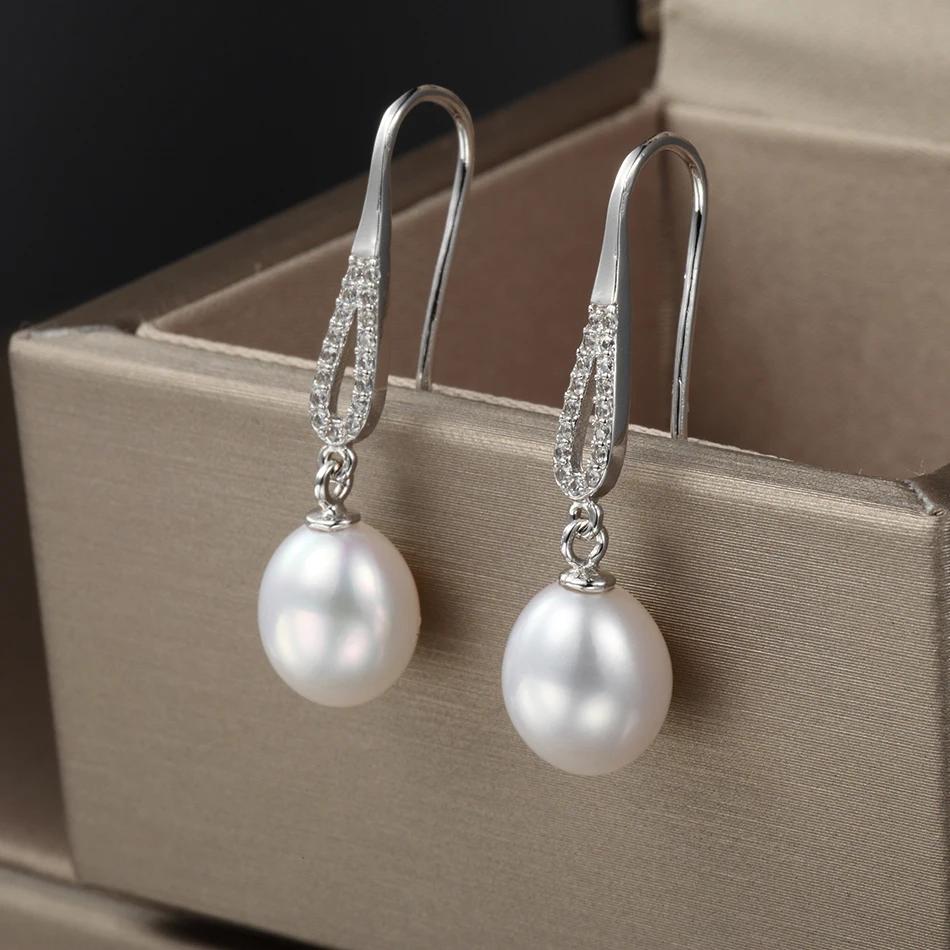 Серьги подвески женские с натуральным пресноводным жемчугом 2 цвета|drop earrings|earrings