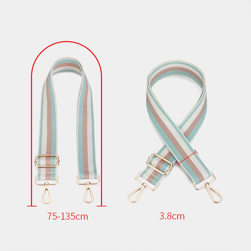 Ellovado Panelled Striped Belt Bags Strap for Women Fashion Adjustable Shoulder Handbag Strap Decorative Bags Accessories