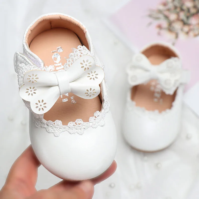 

Newborn Flower Children Kids Toddler Baby Leather Shoes For Little Girls White Pink Flat Party Wedding Dress Shoes Shoe 2022