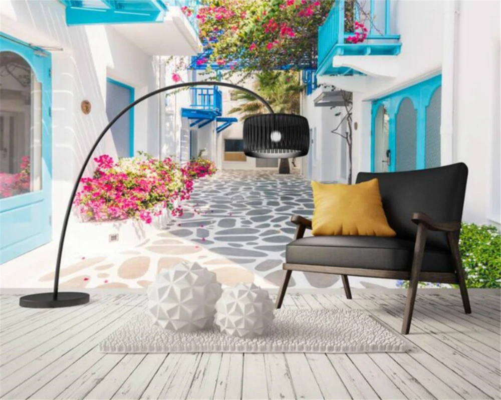 Фотообои Beibehang на заказ морские цветы украшения живопись фона 3D фоновые обои для