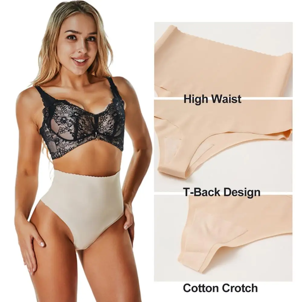 Женское нижнее белье с высокой талией сексуальные бесшовные трусики-стринги для