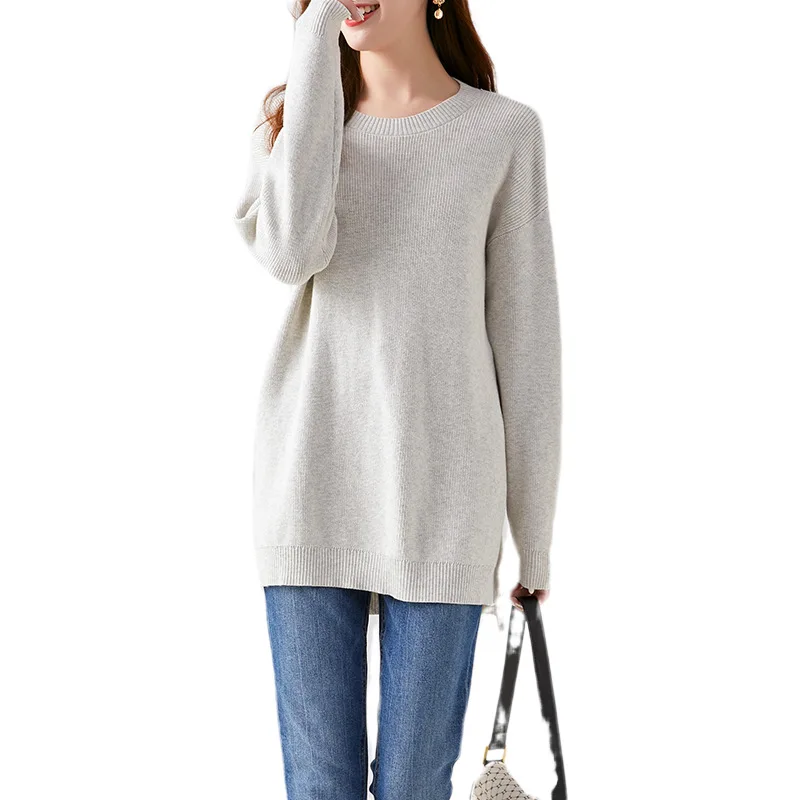 

2020 Autumn Winter Elegant Women Sweater Pullover Lazy Style Fashion Round Neck Casual Long Sleeve Female Kintted Soild Color