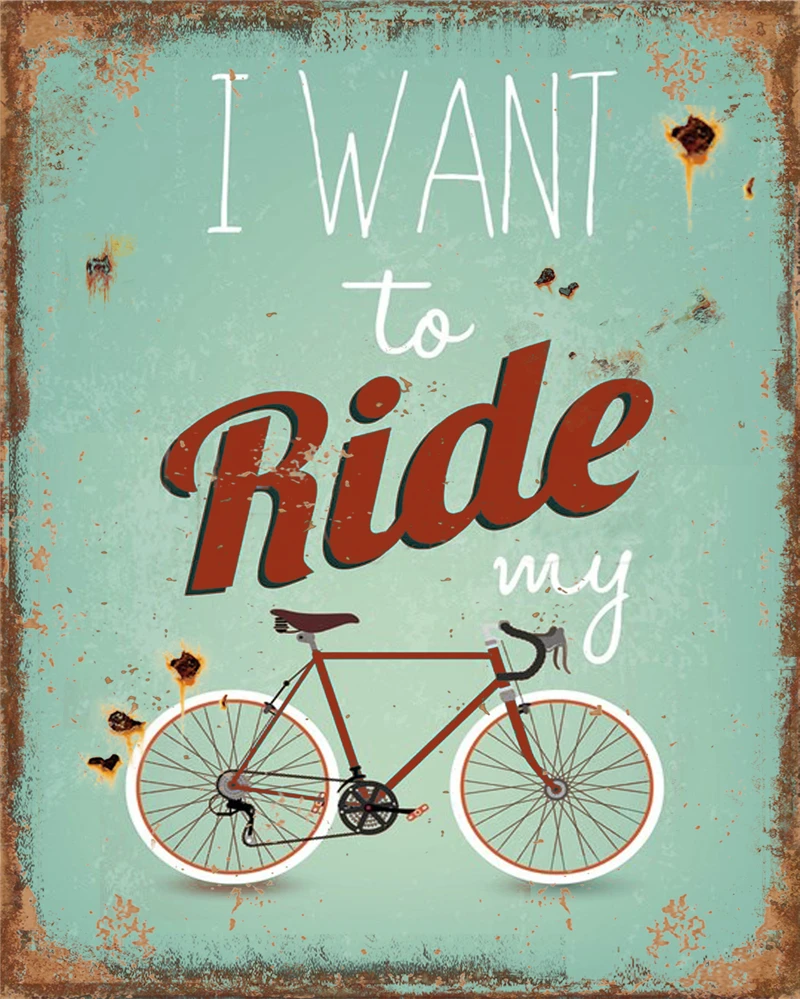 

Bicycle Accessories Posters on the Wall Stickers Bike Metal Sign Home Decoration Modern Welcome Sign in Home Decor Gamer Retro