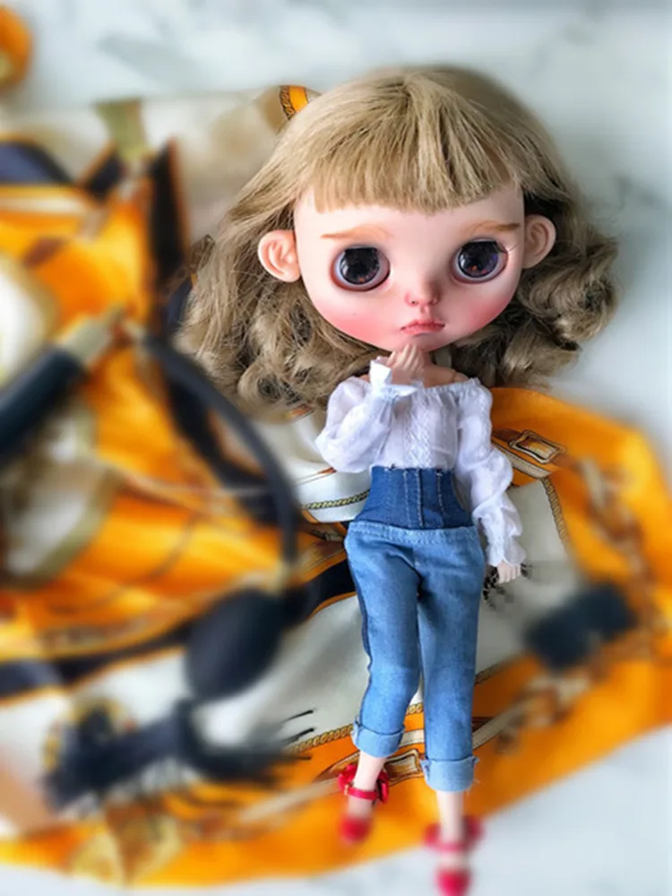 1/6 кукла белая рубашка Blyth Jeans OB24 одежда (подходит для Licca Mmk Azone Pullip ICY BJD) | Игрушки и