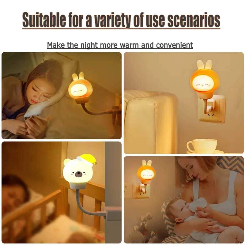 Светодиодный ночник с USB милый мультяшный Ночной светильник дистанционным