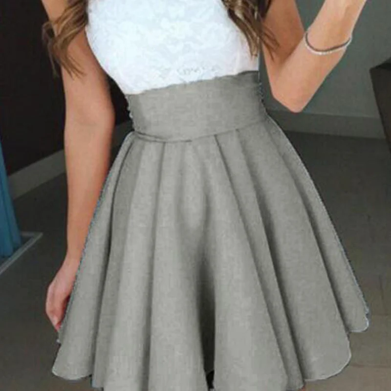 

Женская облегающая мини-юбка с высокой талией, Повседневная Формальная однотонная плиссированная модная мини-юбка для вечерние, летняя ули...