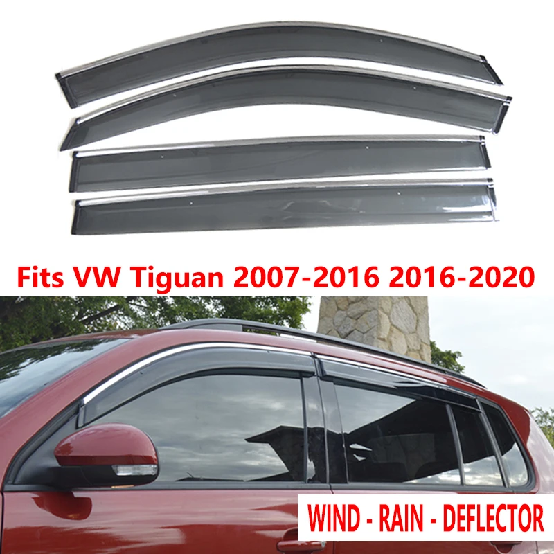 

Для VW Tiguan 2019 2018 2017 2020 2007-2016 ветрозащитные дефлекторы от дождя и солнца на окно автомобиля защитный козырек на вентиляционное отверстие чехол...