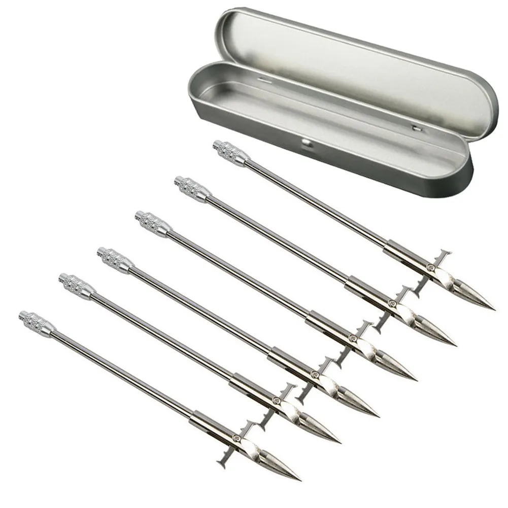 

3/6pcs Stainless Steel Fishing Fish Dart With Box Removable And Durable For Fishing/bow Fishing Sharp Arrow Shooting Fish Dart