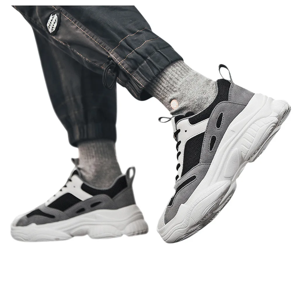 Модные мужские сетчатые дышащие износостойкие легкие спортивные кроссовки с