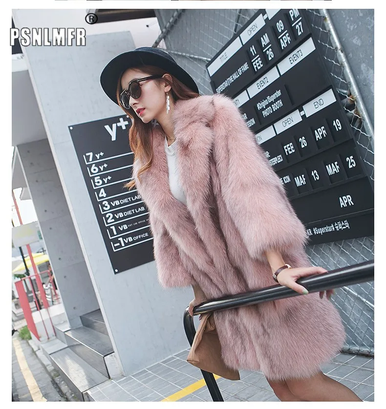 Горячая Распродажа корейская мода женское теплое пальто из натурального Лисьего