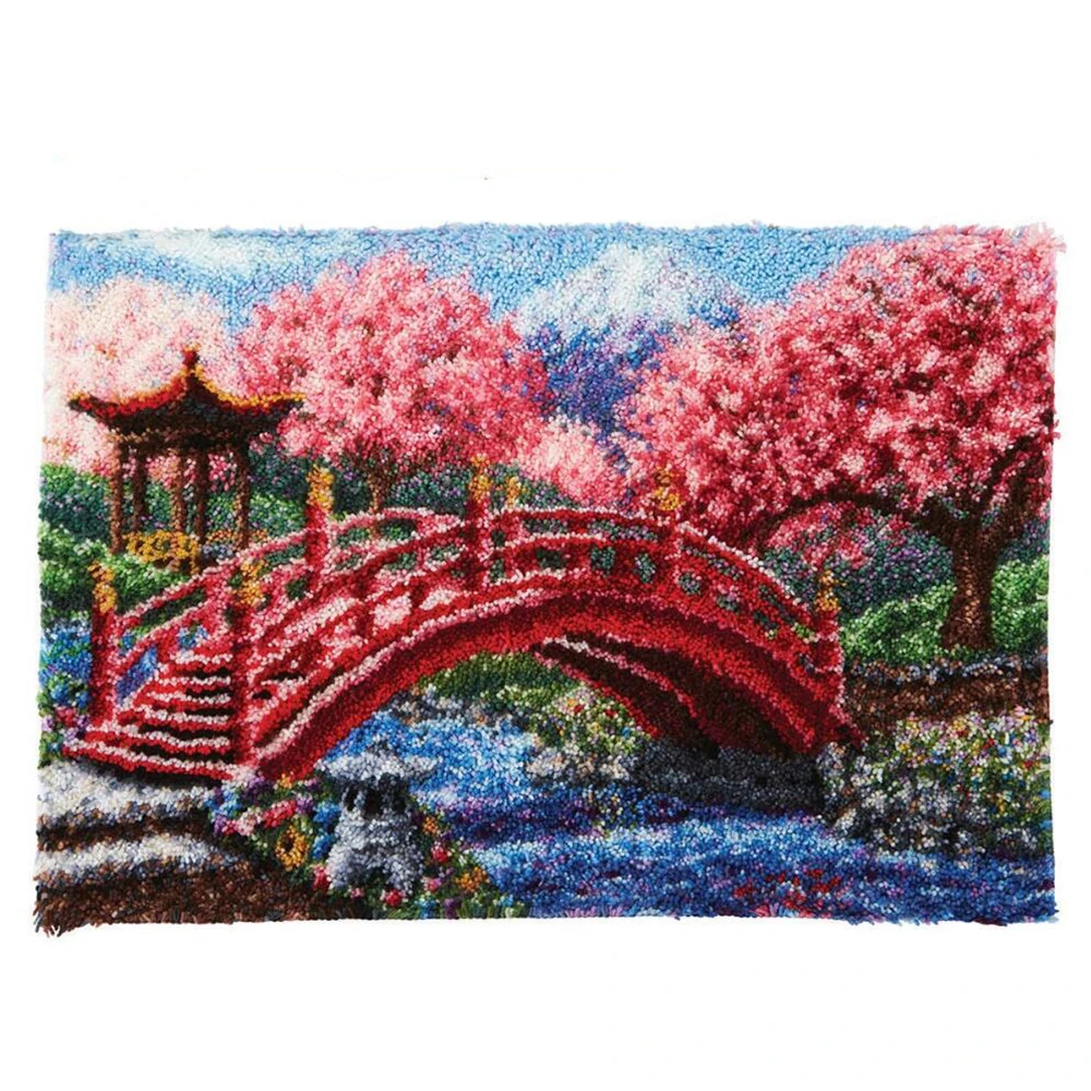 

Latch Hook Kits Rug Landscape Cardinal Crocheting Carpet Rug with Printed Canvas for Kids Adults Beginners