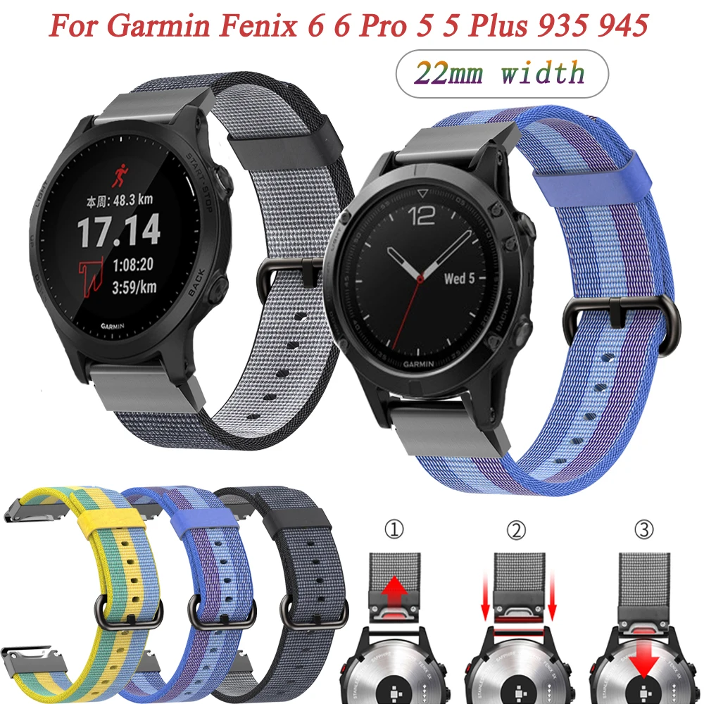

Ремешок нейлоновый для смарт-часов Garmin Fenix 6 Pro 5 Plus 935 945