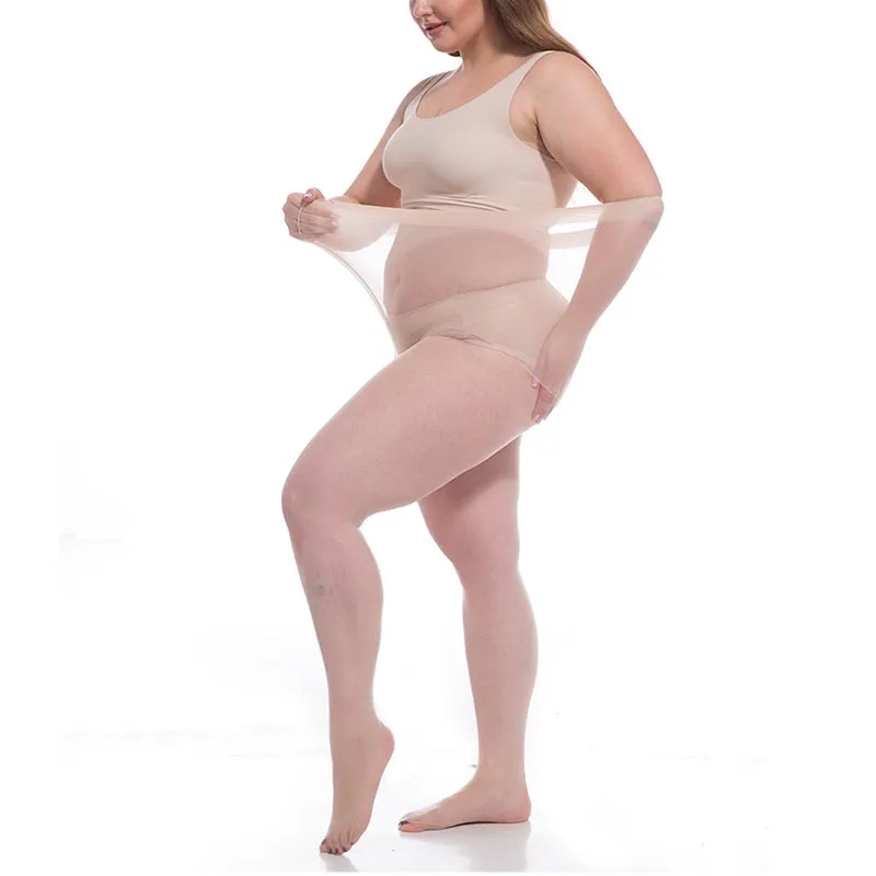 Light nude Nylons супер эластичные колготки 1 шт. женские бесшовные чулки плюс размер магические тонкие большие размеры слезостойкие колготки анти-крюк - Цвет: Light nude