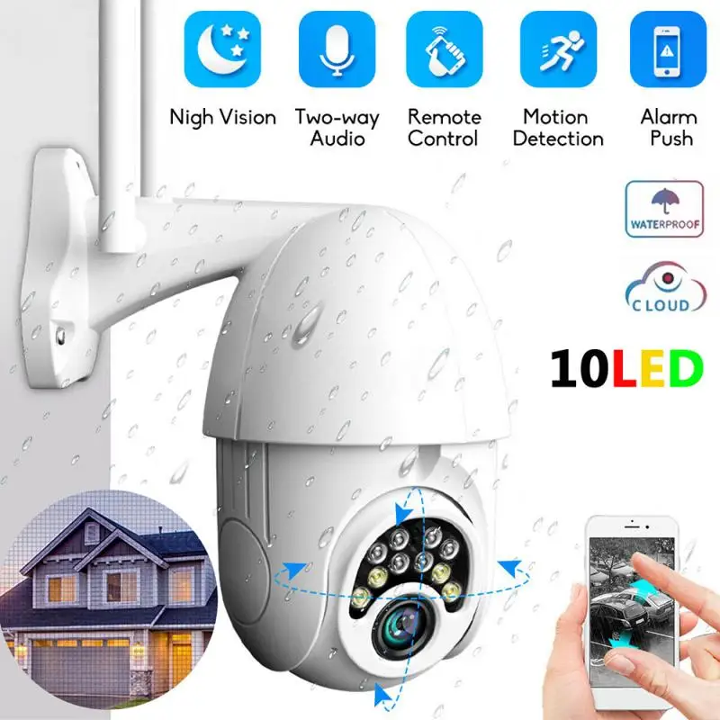 

1080P Night Vision 2MP PTZ Outdoor Indoor Cameras Waterproof 200W Pixel Network Surveillance Cams Wireless WiFi IP Camera