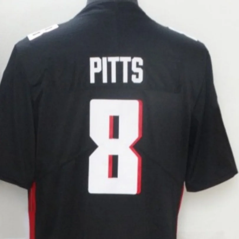 

American Stitch Pitts 8 Red White And Black Embroidery Falcons Football Jersey For Mens S,M,L,XL,XXL,XXXL