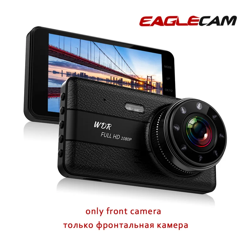 One Camera Видеорегистратор с двумя объективами, видеорегистратор для автомобиля, две камеры T688 FHD 1080 P, 4 дюйма, ips, вид спереди, сзади, сзади, видеорегистраторы, видеорегистратор ночного видения, регистратор - Название цвета: One Camera