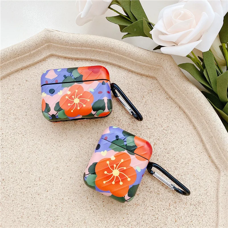 

Cute Red Flower Cases For Airpods Pro Cover Fashion stripe Headphones Case Box For airpod 3 2 1 Cartoon Silicone Earphone