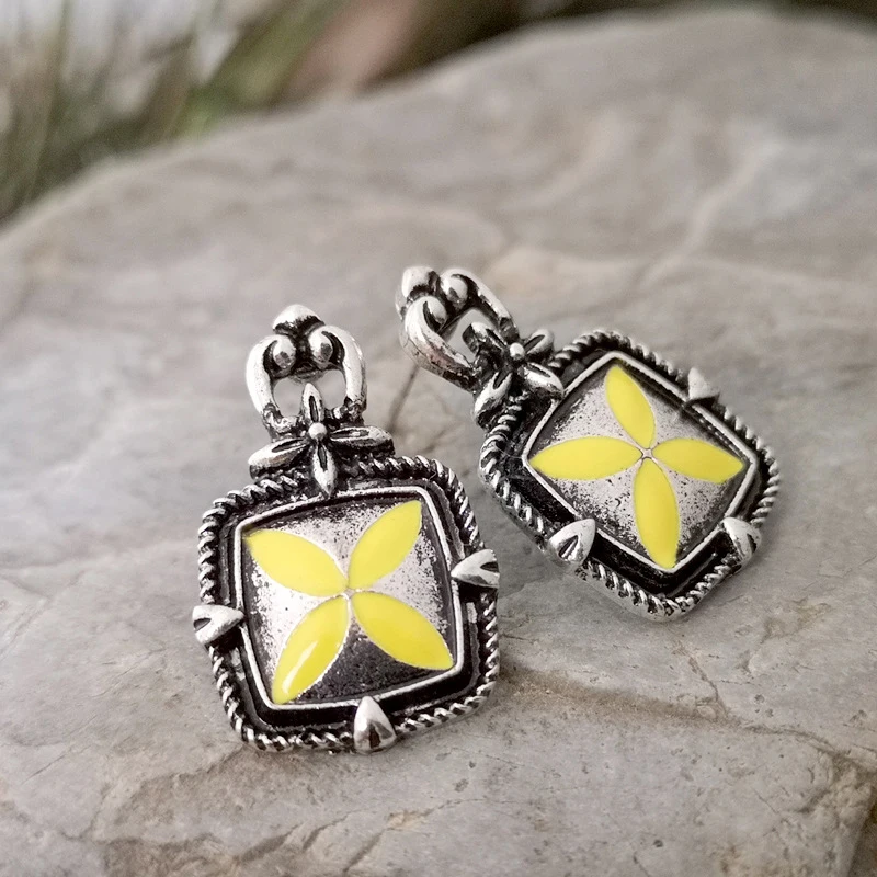 Шикарные ретро серьги в виде тайского серебряного клевера элегантные золотого