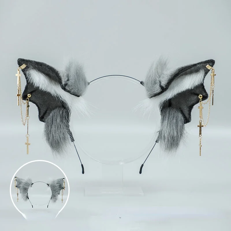 Летучая мышь демон дневные кошачьи уши животные искусственный мех плюшевая