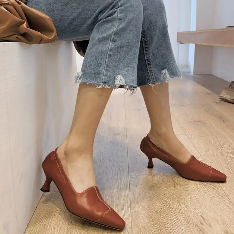 

KemeKiss New Women Pumps Real Leather Strange Heel Women High Heel Shoes Fashion Cool Shoes Party Women Footwear Size 33-40