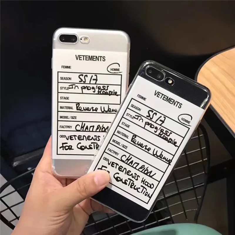 Простой лейбл Vetements synopsis чехол для iphone 11 Pro X XS XR Max 7 8 6 s plus накладной прозрачный мягкий кремний чехол для samsung S10