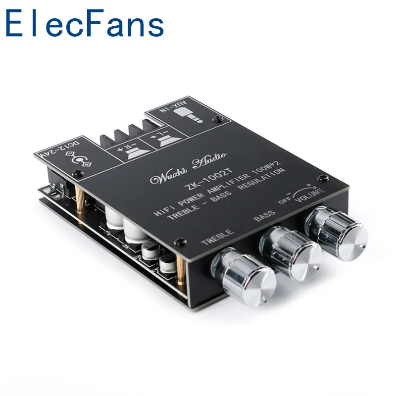 ZK-1002T TPA3116D2 Bluetooth 5 0 сабвуфер усилитель плата 2*100 Вт Высокая мощность 2 аудио стерео