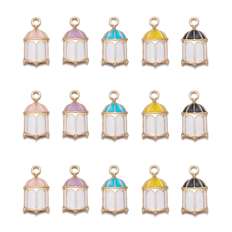 

20pcs 19x10mm Alloy Birdcage Charm Gold Plated Enamel Pendant For DIY Handmade Neclace Bracelet Jewelry Making Finding Accessori