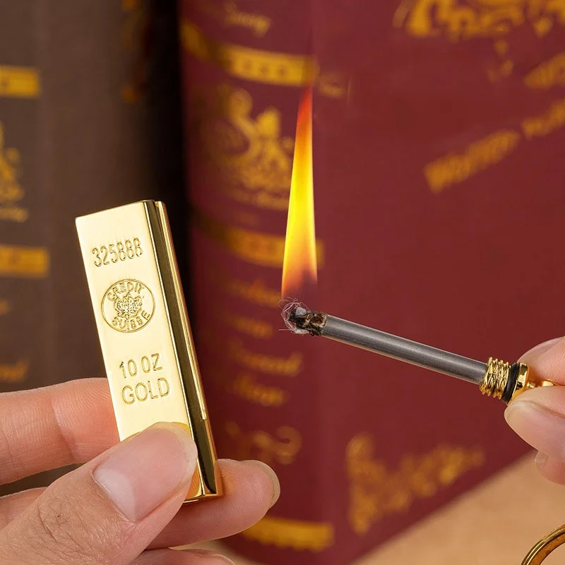 Металлическая керосиновая зажигалка новинка необычное совпадение Золотая форма