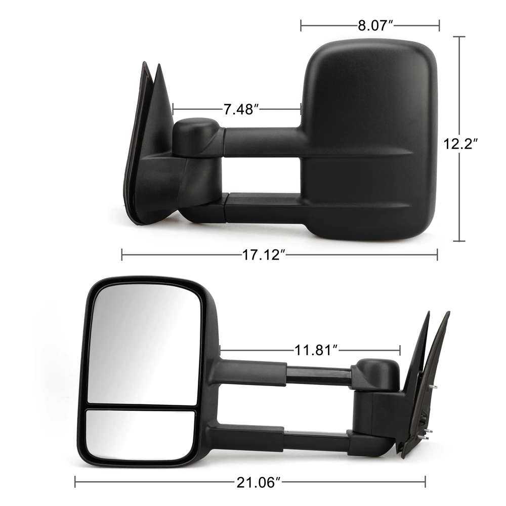 Пара ручных зеркал с выпуклым зеркалом для слепых зон 99-07 Chevy Silverado Sierra Truck 1500 2500 3500