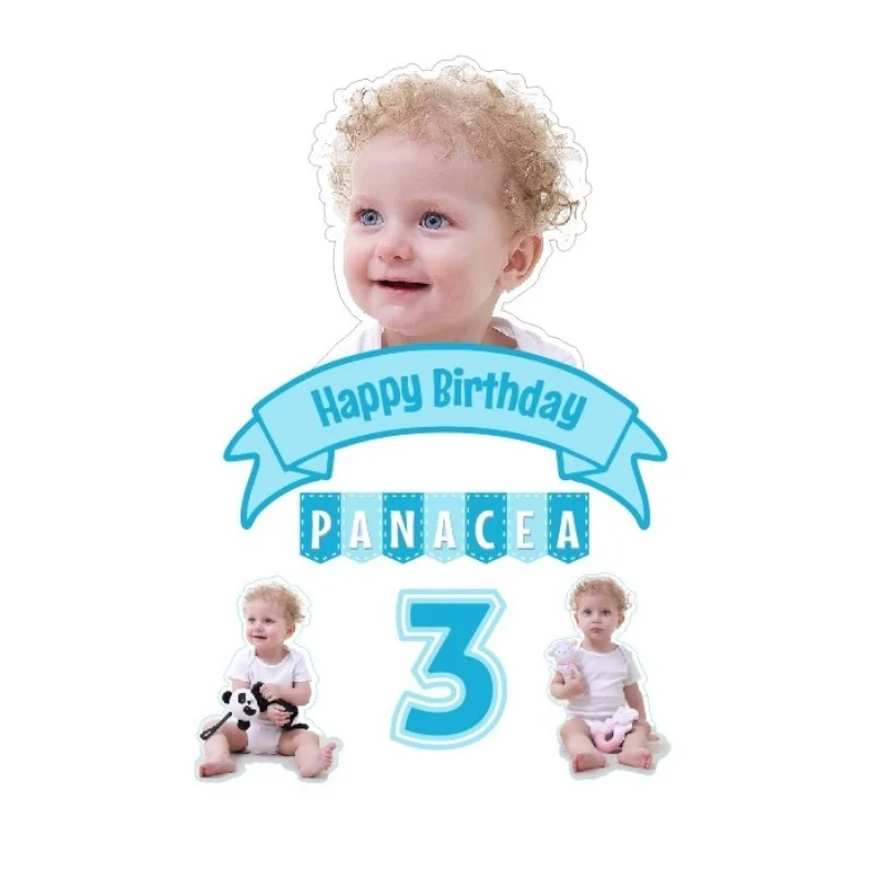 Фото с именем на заказ детский Топпер для вечеринки в честь Дня Рождения девочек