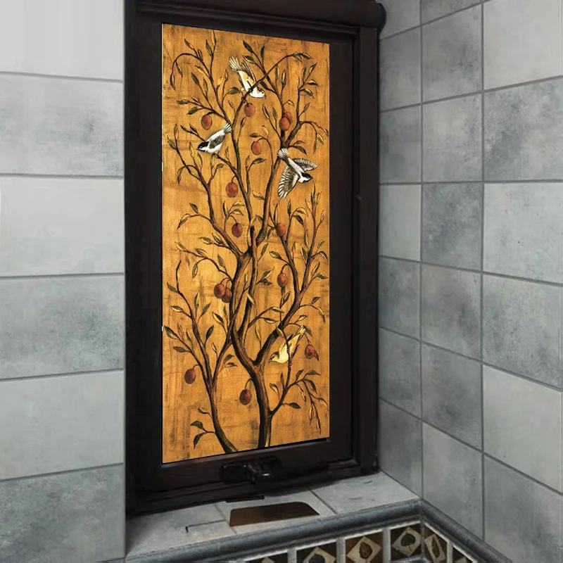 Оконные пленки на заказ прозрачные самоклеящиеся в винтажном китайском стиле