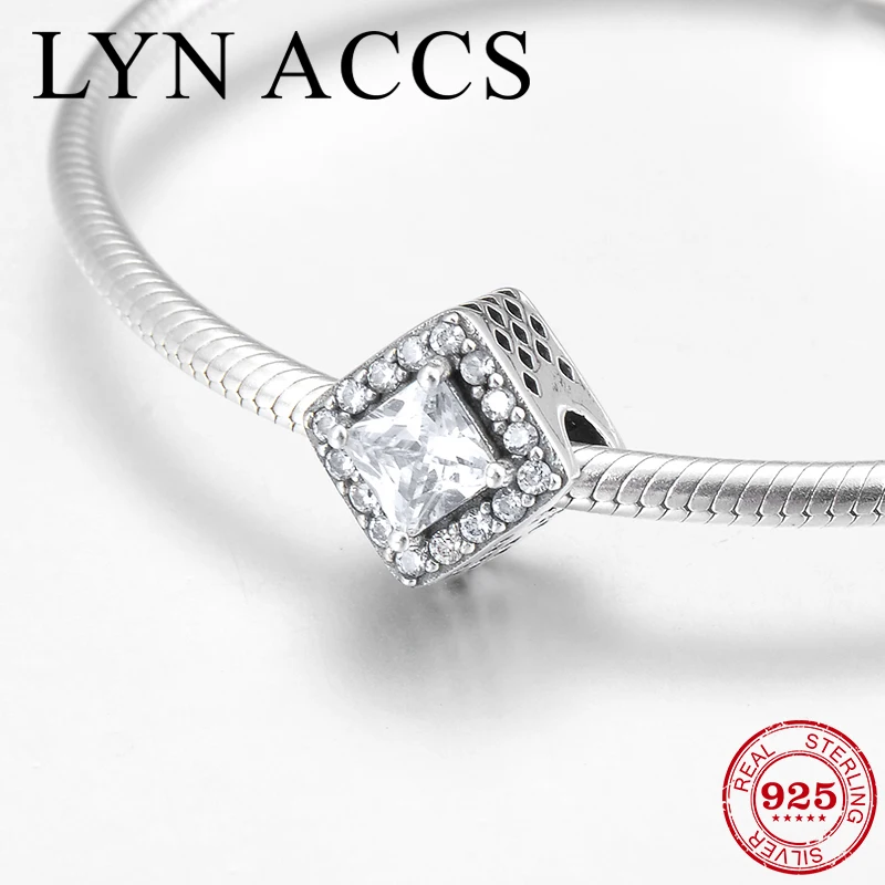 2018 Мода квадратная форма стерлингового серебра 925 как кристально чистый CZ