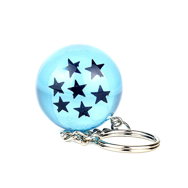 Брелок для ключей в стиле аниме кольцо с подвеской виде голубого оранжевого шара