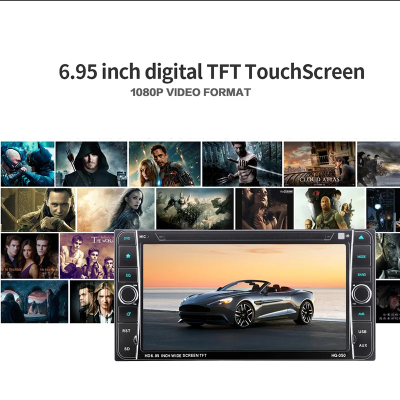 TOSPRA Универсальный 2din автомобильный мультимедийный плеер авторадио HD сенсорный