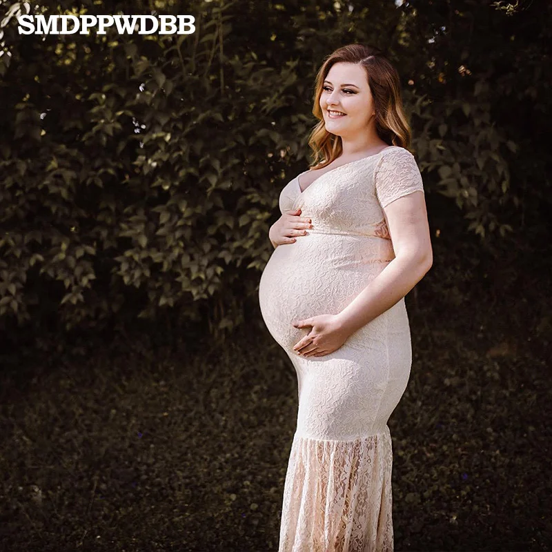 SMDPPWDBB беременности и родам Подставки для фотографий беременности и родам платья фотосессия для беременных детского дня рождения платье с коротким рукавом Макси платье с v-образным вырезом