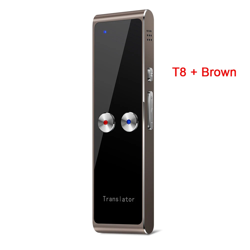 T8 Plus Brown 3 в 1 голос Язык переводчик Портативный умный голосовой переводчик двухстороннее радио Обновление версии для обучения путешествия Бизнес совещание - Цвет: T8 Plus Brown