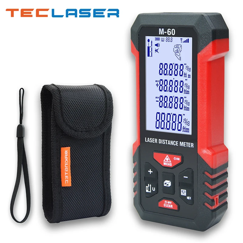 

TECLASER Laser Rangefinder Distance Meter Electronic Roulette Laser Digital Tape Measure Range Finder Trena Metro build Tools