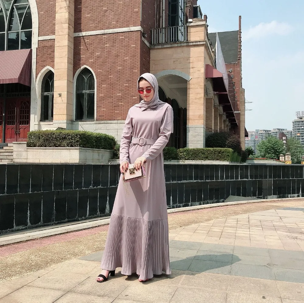 Элегантные мусульманские плиссированные Абаи платье Vestidos Вечеринка кардиган кимоно длинный халат платья Jubah Ближнего Востока Рамазан Исламская