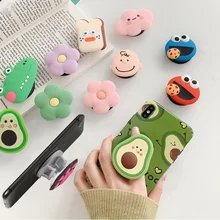 NEW Cartoon Round Universal Mobile Phone Ring Holder Gasbag fold Stand Bracket Mount For iPhone XR Samsung Huawei Xiaomi