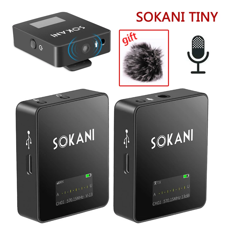 Компактный петличный микрофон Sokani беспроводная система УВЧ для цифровой