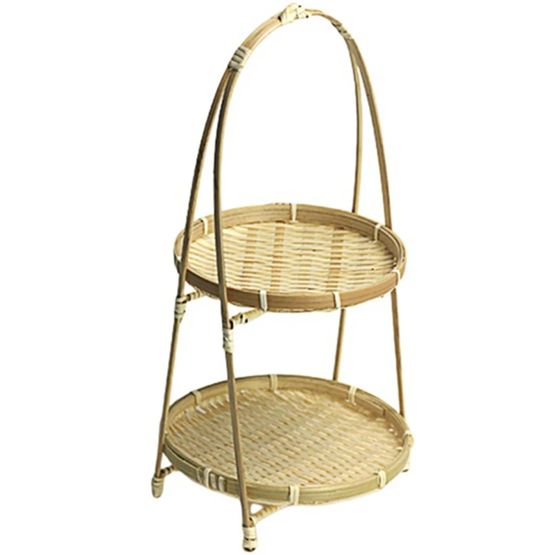 Bamboo Weaving Wicker Baskets Dish Handmade Home Decoration Storage Fruit Bread Food for Kitchen Organizer Panier Osier-ABUX | Дом и сад